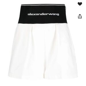 Alexander Wang Logo Waistband Shorts White US 6